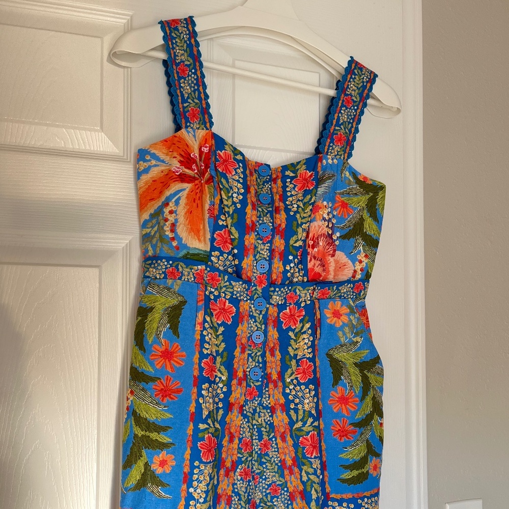 FARM Rio Romper Garden Blue Size Small NEW NEVER WORN - Picture 1 of 5